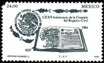 Stamps : America : Mexico :  75 aniversario de la creación del registro civíl