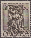 Stamps Poland -  Polonia 1956 Scott 737 Sello Monumentos de Varsovia Monumento Ghetto Usado Polska Poland Polen Polog