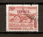 Sellos del Mundo : Asia : Pakistn : Serie Basica./ Tractor./ Servicio.