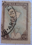 Stamps Argentina -  mapa argentina y artico