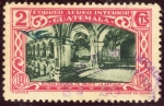 Stamps : America : Guatemala :  Ruinas Escuela de Cristo La Antigua 1938