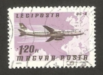 Stamps Hungary -  avión comercial dc-8 swissair