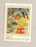 Stamps Russia -  Mujer con frutas de Gauguin