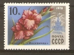 Stamps : Europe : Russia :  GLADIOLUS   MOSCOVITE   Y  EDIFICIO   VDNH