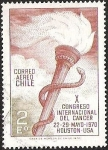 Stamps Chile -  X CONGRESO INTERNACIONAL DEL CANCER -  HOUSTON USA
