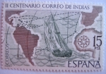 Stamps Spain -  correo de indias.ESPAMER'77-II centenario de la real ordenanza reguladora del correo maritimo.