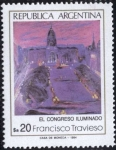 Stamps Argentina -  Pintura - El congreso iluminado