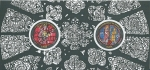 Stamps France -  Catedral de Reims (vidrieras,hoja recuerdo)