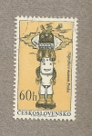Stamps Czechoslovakia -  Idolo en museo de Praga