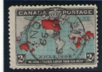 Stamps : America : Canada :  Mapa
