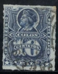Stamps Chile -  Colon - Primera Serie ruleteada - Cifra con barra