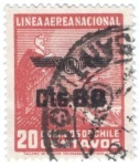 Stamps Chile -  Aereos Provisorios - LAN