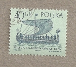 Sellos de Europa - Polonia -  Barco escandinavo siglo IX