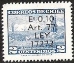 Stamps Chile -  VOLCAN CHOSHUENCO - SOBRETASA