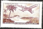 Stamps Chile -  VUELOS REGULARES SANTIAGO - ISLA DE PASCUA - TAHITI