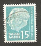 Stamps Germany -  saar - presidente heuss