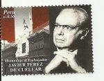 Stamps : America : Peru :  "Homenaje al embajador Javier Pérez de Cuellar