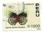 Stamps : America : Peru :  Mariposas del Peru 1989