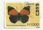 Stamps Peru -  Mariposas del Perú 1989