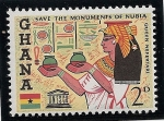 Stamps : Africa : Ghana :  Monumentos de Nubia en Abu Simbel (Egipto) Nefertiti