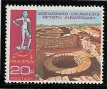 Stamps Pakistan -  Ruinas arqueológica de Moenjo Daro