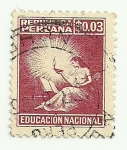 Stamps : America : Peru :  Sello por - educación