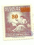 Stamps Peru -  sello pro - educación
