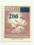 Stamps Peru -  Sello pro - educación