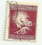 Stamps : America : Peru :  Sello Pro - educación
