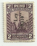 Stamps : America : Peru :  Pro desocupados: Monumento 2 de mayo(sello con sobrecarga ley 8310)