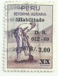 Stamps Peru -  Reforma agraria - Habilitados