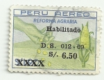 Stamps Peru -  Reforma agraria - Habilitados