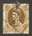 Stamps United Kingdom -  elizabeth II (taladrado)