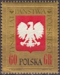Sellos de Europa - Polonia -  Polonia 1966 Scott 1423 Sello Nuevo Aguila Polaca 1000 Aniversario Polska Poland Polen Pologne