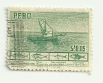 Stamps Peru -  Industria pesquera - Especies inustriales - Lancha bolichera