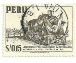 Stamps Peru -  Locomotora n° 80 inaguración del ferrocarril Matarani 