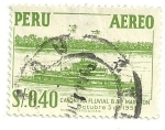 Stamps : America : Peru :  Cañonera Fluvial B.A.P. Marañón