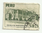 Stamps : America : Peru :  Escuela de Ingenieros