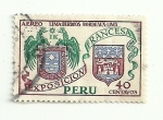 Stamps : America : Peru :  Exposición francesa en Lima