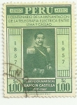 Stamps : America : Peru :  I centenario del telegráfo  entre Lima y Callao