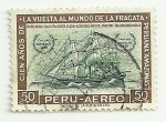 Stamps : America : Peru :  Centenario de la vuelta al mundo de la fragata Amazonas