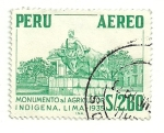Stamps Peru -  Monumento al agricultor indigena
