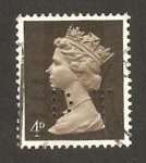 Stamps United Kingdom -  elizabeth II (taladrado)