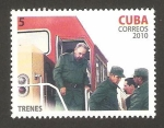 Stamps Cuba -  fidel castro, descendiendo del tren