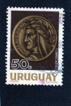 Stamps Uruguay -  Efigie de Dante Alighieri