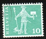 Stamps Switzerland -  Transportes y edificios postales - Mensajero