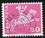 Stamps Switzerland -  Transportes y edificios postales - Mensajero a caballo