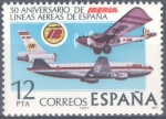 Stamps Spain -  ESPAÑA 1977_2448 Aniversario de Iberia, Líneas Aéreas de España. Scott 2075