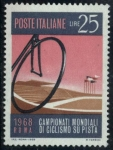 Stamps : Europe : Italy :  Rueda de bicicleta y Velódromo
