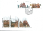 Stamps Latvia -  Centros históricos de Riga y de Stralsund